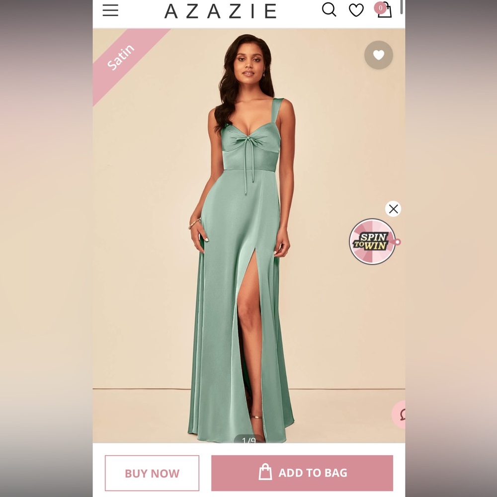 Azazie Alexia dress - colour agave green